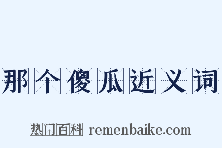 那个傻瓜近义词是什么意思的图片